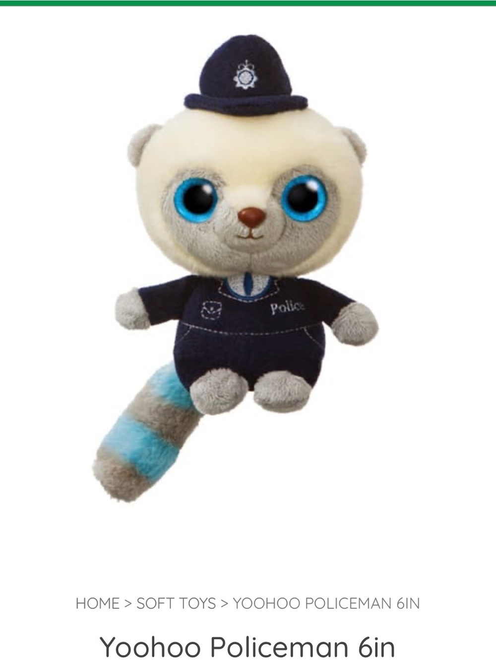 Policeman Plush Toy - Blue / Cream